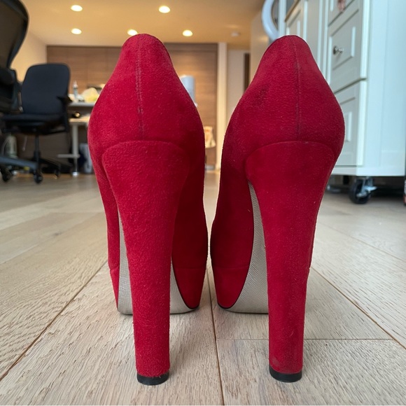 Prada Red Suede Pumps - Picture 9 of 13